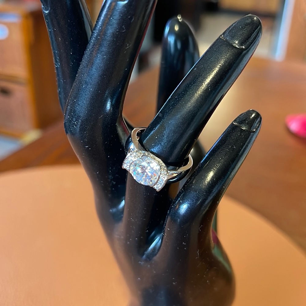 Epiphany Diamonique Platinum over 925 Sterling Silver Ring